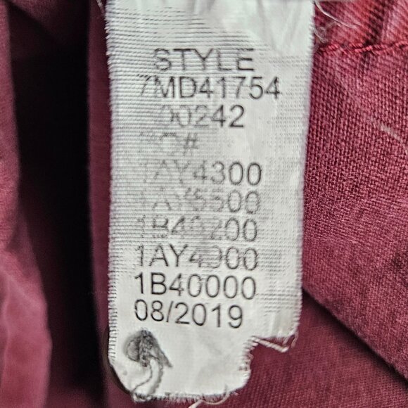 Lucky Brand Montana Miter Workwear Burgundy Red Button Front Shirt XXL 7MD41754 - Picture 5 of 7